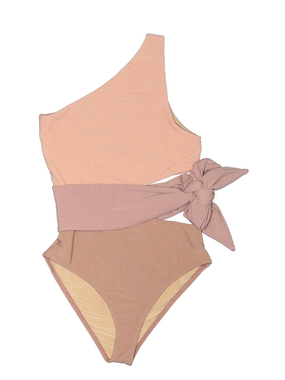 Beach Riot Kids One-Shoulder One-Piece Swimsuit in Pink & Blush